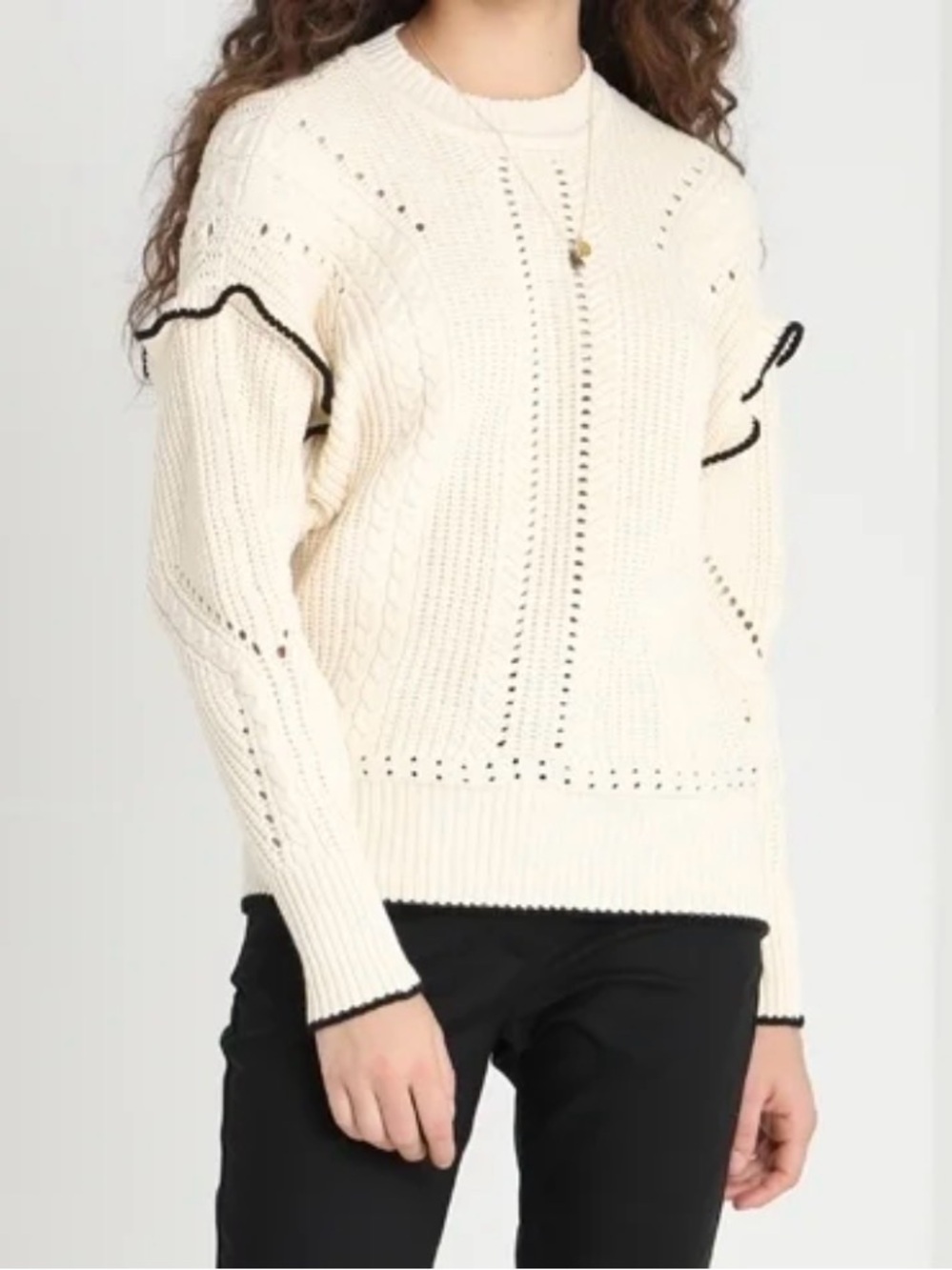 Scotch & Soda Anthropologie cotton blend knit off-white sweater jumper size XS